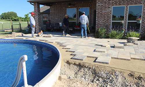 Concrete Pavers Installation Around Inground Pool