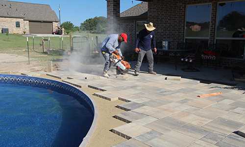 Concrete Pavers Installation Around Pool