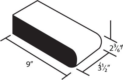 Traditional Bullnose 9 Clay Coping