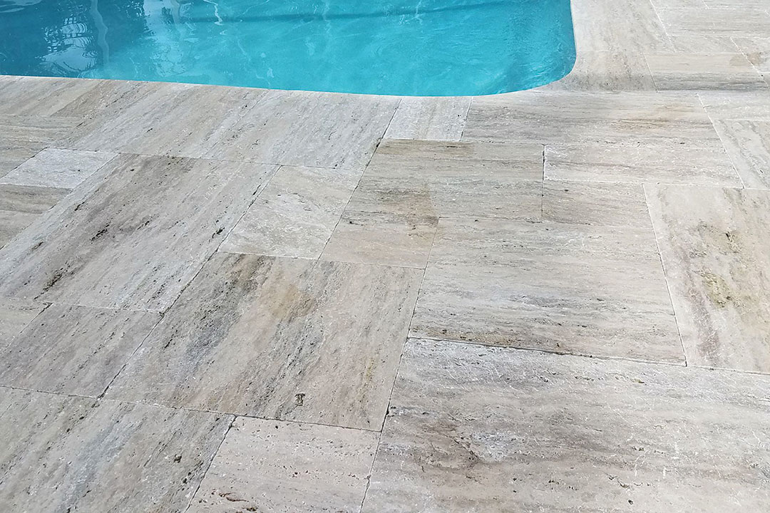 #Philadelphia Travertine Tile, Backyard Pool Tile beauty image