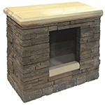 Bordeaux Lamina Stone Wood Box, NPT Fireplace