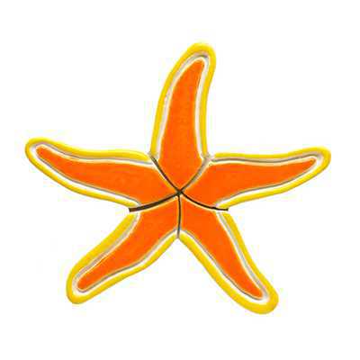 Orange Starfish OS Sea Life Ceramic Mosaic | OS36-7 Ceramic Mosaics