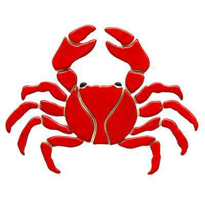 Red Crab Pool Mosaic | RC33-7 Ceramic Mosaics