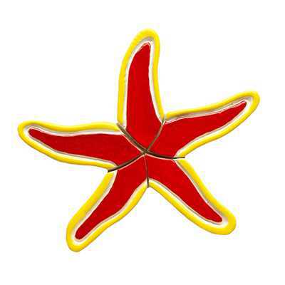 Red Starfish RS Sea Life Ceramic Mosaic | RS38-7 Ceramic Mosaics