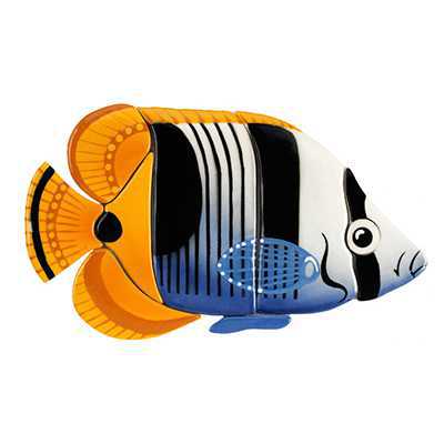Ceramic Mosaic Saddled Butterfly Fish | SB57 Ceramic Mosaics