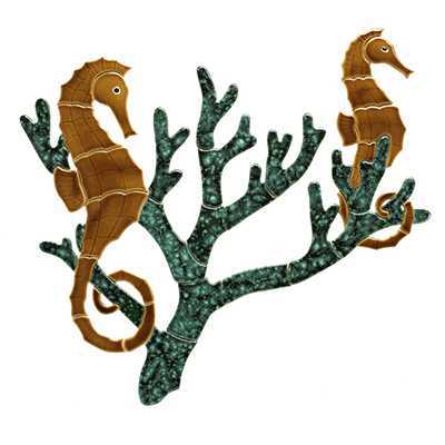 Ceramic Mosaic Seahorse Group | SG18 Ceramic Mosaics