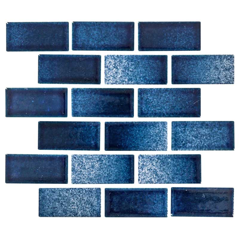 Blended Brick Mix Blue Mix 1" x 2" | NPT Blue and Gray Tile