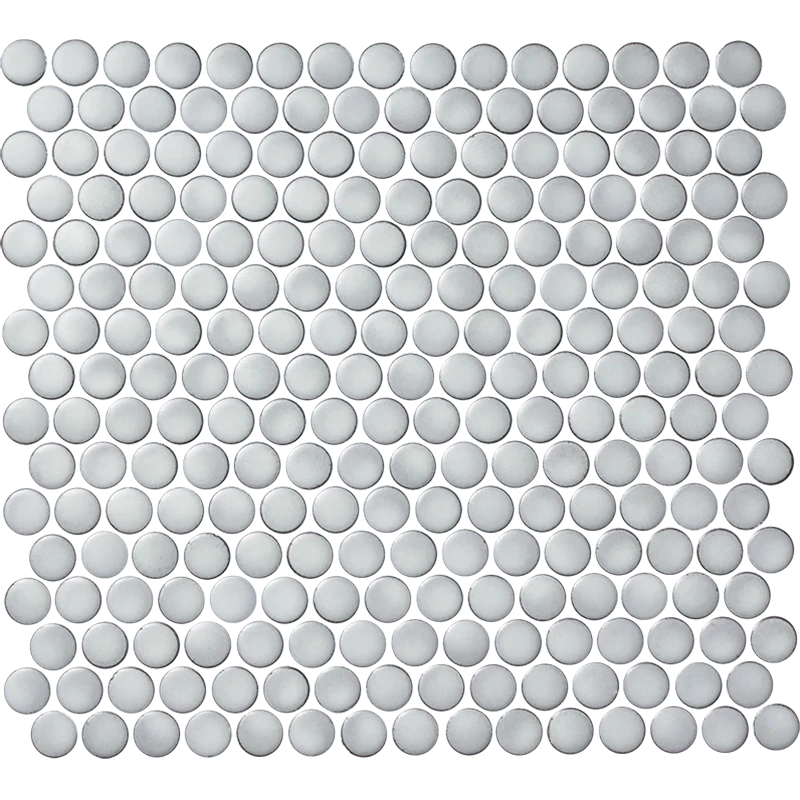 Cirque Round, Fog - 1" x 1" | NPT Glossy Pool Tile