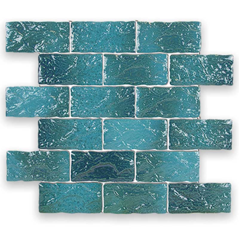 Earthtone Brick Sea Blue 2" x 4" | NPT Caribbean Blue Tile