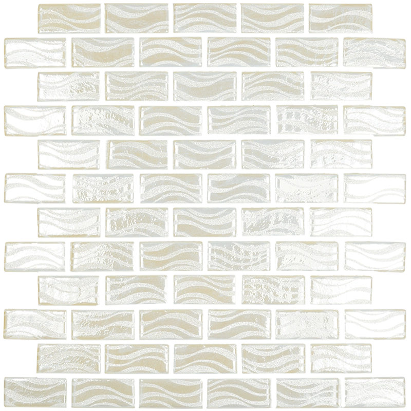 Glacier Bay, Ice White - 1" x 2" | NPT Glass Pool Tile