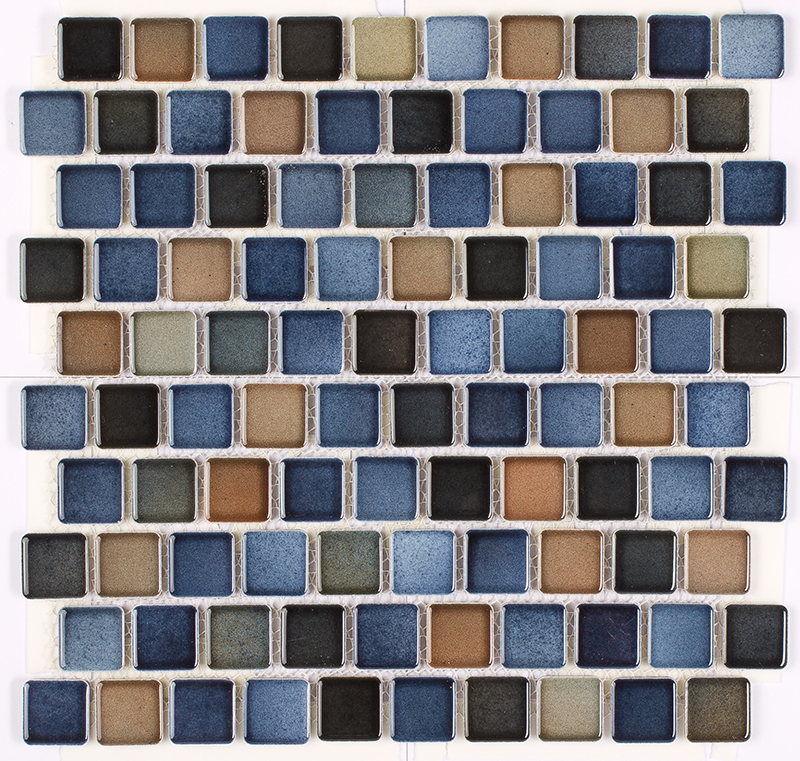Mix Mosaic Blue Brown Blend 1" x 1", NPT Mix Mosaic Tile