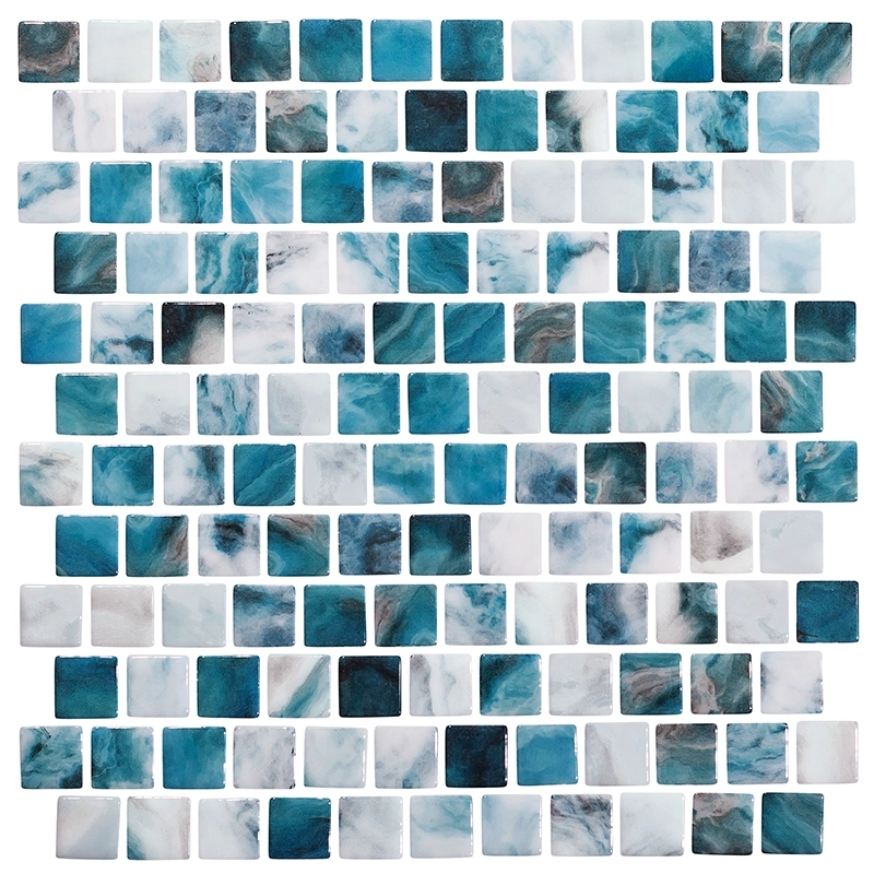 Paradise, Aquamarine - 1" x 1" | NPT Glass Pool Tile