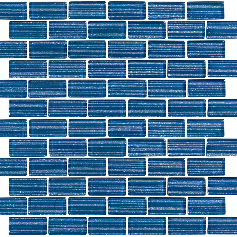 Parallax Blue 1" x 2" | NPT Parallax Dark Blue Glass Tile