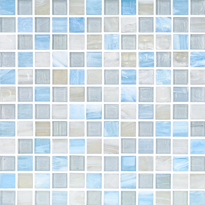 Positano, Argent Blue - 1" x 1" | NPT Glass Pool Tile