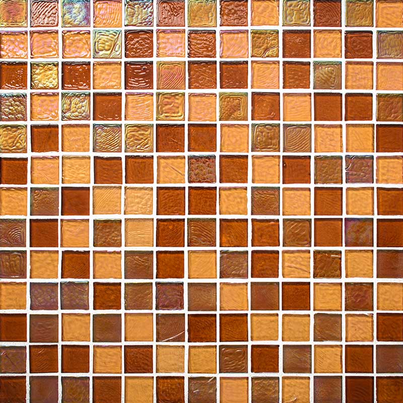 Sea Ice Amber 1" x 1" | NPT Sea Ice Golden Copper Tile