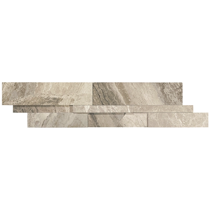 Tibur 3D Honed, Atlantic Gray Marble - 6" x 24" Panel | NPT Stone Look Pool Tile