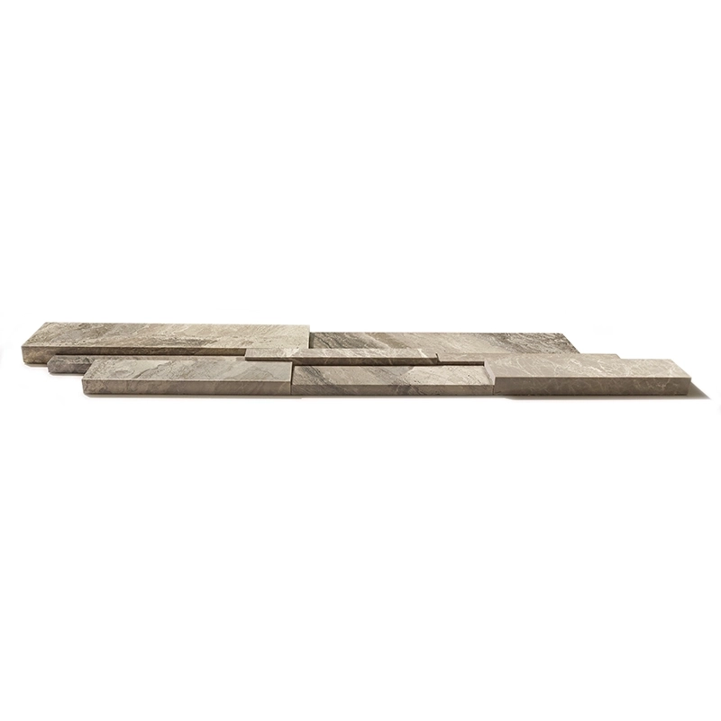Tibur 3D Honed, Atlantic Gray Marble - 6" x 24" Panel | NPT Stone Look Pool Tile