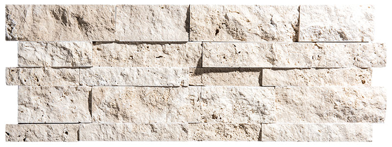 Travertine Split Face, Ivory Panel 7" x 20" | NPT Stone Veneer