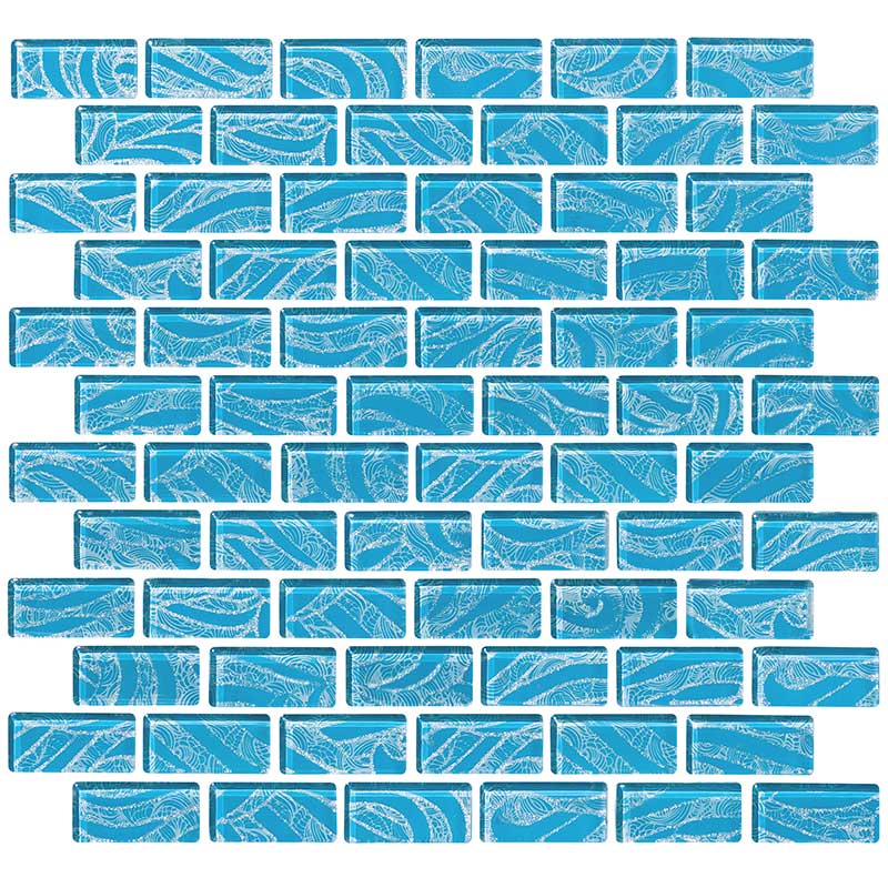 Zephyr, Blue - 1" x 2" | NPT Glass Pool Tile