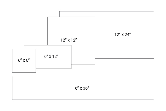 Size reference for large-format tiles